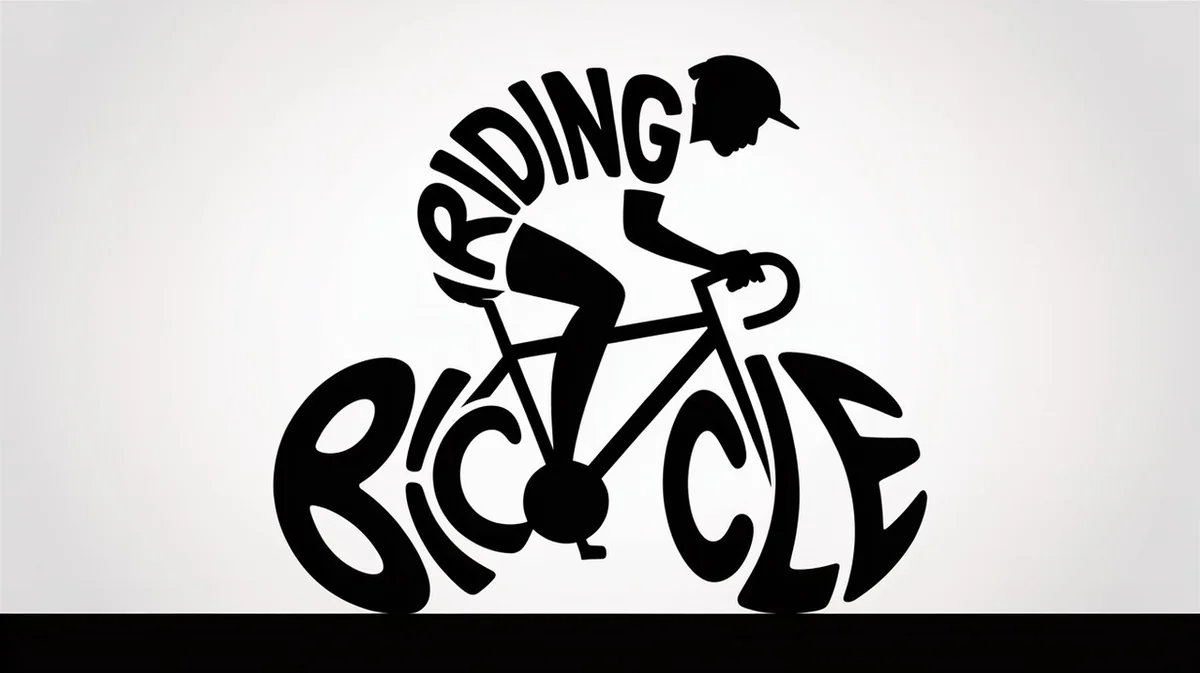 Typographic cycling illustration