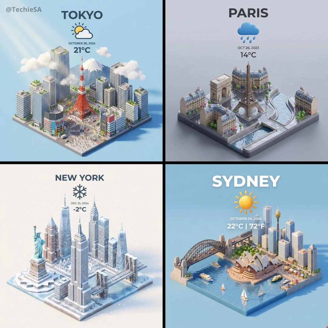 Isometric city weather