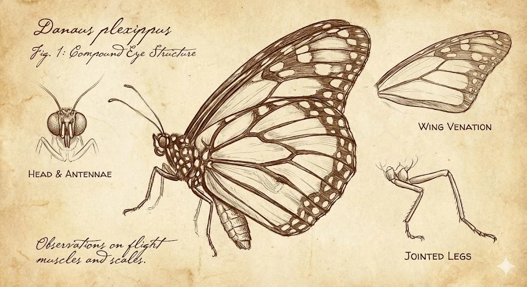 Da Vinci butterfly anatomy